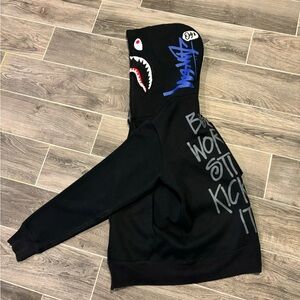 Bape X Stussy Shark Zip Hoodie Large